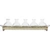 imageDecorative Iron Rectangle Tray with Handles ampamp 5 Glass Vases