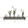 imageDecorative Iron Rectangle Tray with Handles ampamp 5 Glass Vases