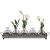 imageDecorative Iron Rectangle Tray with Handles ampamp 5 Glass Vases