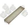 imageDecorative Iron Rectangle Tray with Handles ampamp 5 Glass Vases