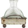 imageDecorative Iron Rectangle Tray with Handles ampamp 5 Glass Vases