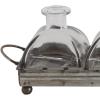 imageDecorative Iron Rectangle Tray with Handles ampamp 5 Glass Vases