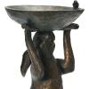 imageDecorative Resin Rabbit Bird Bath Green Patina Finish