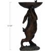 imageDecorative Resin Rabbit Bird Bath Green Patina Finish