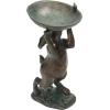 imageDecorative Resin Rabbit Bird Bath Green Patina Finish