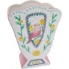 imageCreative CoOp Ceramic Fan Shaped Vase with Painted Bird Design Multicolor
