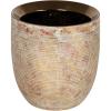 imageCreative CoOp Coastal Embossed Textured Stoneware Planter BlackMetallic Gold