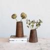 imageCreative CoOp Round Reclaimed Wood Vases with Distressed Finish Brown Set of 2