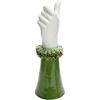 imageCreative CoOp Stoneware Hand Ruffled Shirt Sleeve Green and White Vases 4quot L x 4quot W x 12quot H