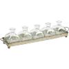 imageDecorative Iron Rectangle Tray with Handles ampamp 5 Glass Vases