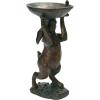 imageDecorative Resin Rabbit Bird Bath Green Patina Finish