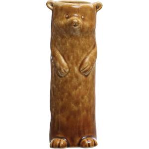 imageCreative CoOp 7 Inches Stoneware Bear Reactive Crackle Glaze Brown Vase