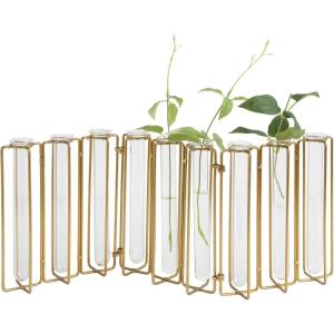 imageCreative CoOp 9 Test Tube Vases in a Single Gold Metal Stand