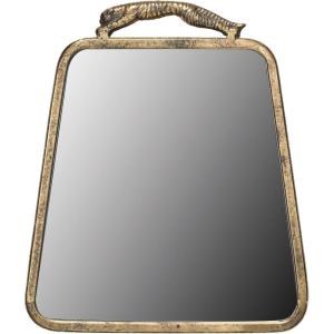 imageCreative CoOp Antique Metal Wall Mirror with Leopard Handle Gold