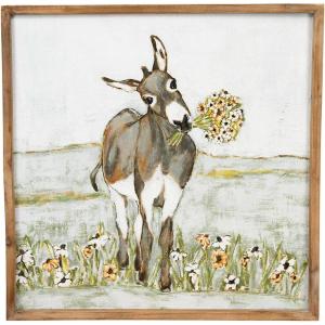 imageCreative CoOp Donkey Wall Dcor in Wood Frame