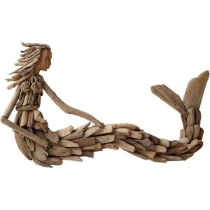 imageCreative CoOp Driftwood Mermaid Wall Dcor
