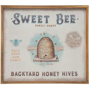 imageCreative CoOp Wood Framed Canvas Sweet Bee Backyard Honey Hives Wall Art and Dcor 21quot L x 1quot W x 18quot H Multicolor