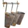 imageCreative CoOp Antiqued Metal Wall Rack with 3 Hanging Tin Pots