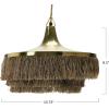 imageCreative CoOp Boho 2Tier Metal Chandelier with Fringe Taupe