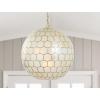 imageCreative CoOp Capiz Honeycomb Globe Chandelier Pendant Light Capiz White Seashells with Antique Gold