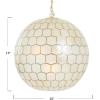imageCreative CoOp Capiz Honeycomb Globe Chandelier Pendant Light Capiz White Seashells with Antique Gold