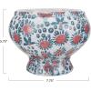 imageCreative CoOp Decorative Printed TerraCotta Footed Planter and Crackle Glaze Multicolor