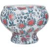 imageCreative CoOp Decorative Printed TerraCotta Footed Planter and Crackle Glaze Multicolor