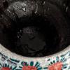 imageCreative CoOp Decorative Printed TerraCotta Footed Planter and Crackle Glaze Multicolor
