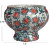 imageCreative CoOp Decorative Printed TerraCotta Footed Planter and Crackle Glaze Multicolor