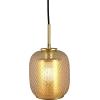 imageCreative CoOp Embossed Glass Shade Lamp with Brass Accents Clear and Gold PendantAmber