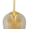 imageCreative CoOp Embossed Glass Shade Lamp with Brass Accents Clear and Gold PendantClear