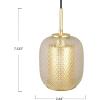 imageCreative CoOp Embossed Glass Shade Lamp with Brass Accents Clear and Gold PendantClear