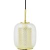 imageCreative CoOp Embossed Glass Shade Lamp with Brass Accents Clear and Gold PendantClear