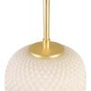 imageCreative CoOp Embossed Glass Shade Lamp with Brass Accents Clear and Gold PendantOpaque White
