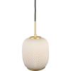 imageCreative CoOp Embossed Glass Shade Lamp with Brass Accents Clear and Gold PendantOpaque White