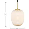 imageCreative CoOp Embossed Glass Shade Lamp with Brass Accents Clear and Gold PendantOpaque White