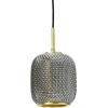 imageCreative CoOp Embossed Glass Shade Lamp with Brass Accents Clear and Gold PendantSmoke