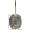 imageCreative CoOp Embossed Glass Shade Lamp with Brass Accents Clear and Gold PendantSmoke