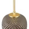 imageCreative CoOp Embossed Glass Shade Lamp with Brass Accents Clear and Gold PendantSmoke