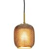 imageCreative CoOp Embossed Glass Shade Lamp with Brass Accents Clear and Gold PendantSmoke