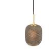 imageCreative CoOp Embossed Glass Shade Lamp with Brass Accents Clear and Gold PendantSmoke
