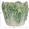 imageCreative CoOp Embossed Stoneware Cabbage Planter with Reactive Glaze Green