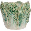imageCreative CoOp Embossed Stoneware Cabbage Planter with Reactive Glaze Green