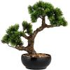 imageCreative CoOp Faux Bonsai Tree in Plastic Pot with Pebbles Green