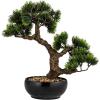 imageCreative CoOp Faux Bonsai Tree in Plastic Pot with Pebbles Green