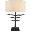 imageCreative CoOp Leaf Shaped Table Lamp with Fabric Shade Black and Natural