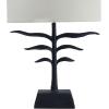 imageCreative CoOp Leaf Shaped Table Lamp with Fabric Shade Black and Natural