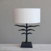 imageCreative CoOp Leaf Shaped Table Lamp with Fabric Shade Black and Natural