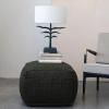 imageCreative CoOp Leaf Shaped Table Lamp with Fabric Shade Black and Natural