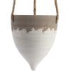 imageCreative CoOp Medium White Stoneware Hanging Planter with Jute RopeMedium